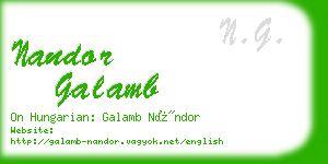 nandor galamb business card